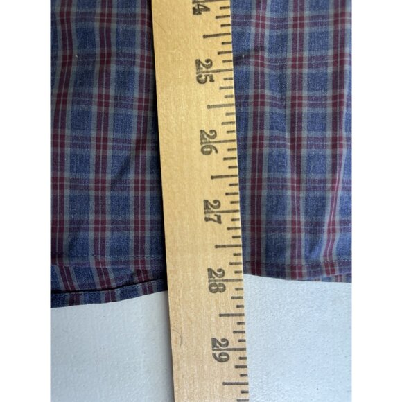 NWT Hickey Freeman Cotton Button Front Shirt Blue Red Plaid Sz Small Long Sleeve - Picture 9 of 14